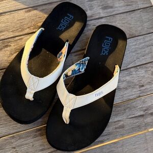 Flojos Women’s  Flip Flops - Black and White